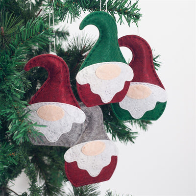 KAUKKO 4 Pack Plush Christmas Ornaments Set Christmas Tree Decoration Santa/Snowman/Elk/Bear Ornaments for Festive Season Holiday Party Decor CS03-13