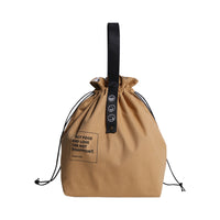 KAUKKO Canvas Insulated Lunch Bag with Drawstring Closure, Wide-Open Foldable and Lightweight Lunch Tote Bag, Cooler Tote Bag , Yellow