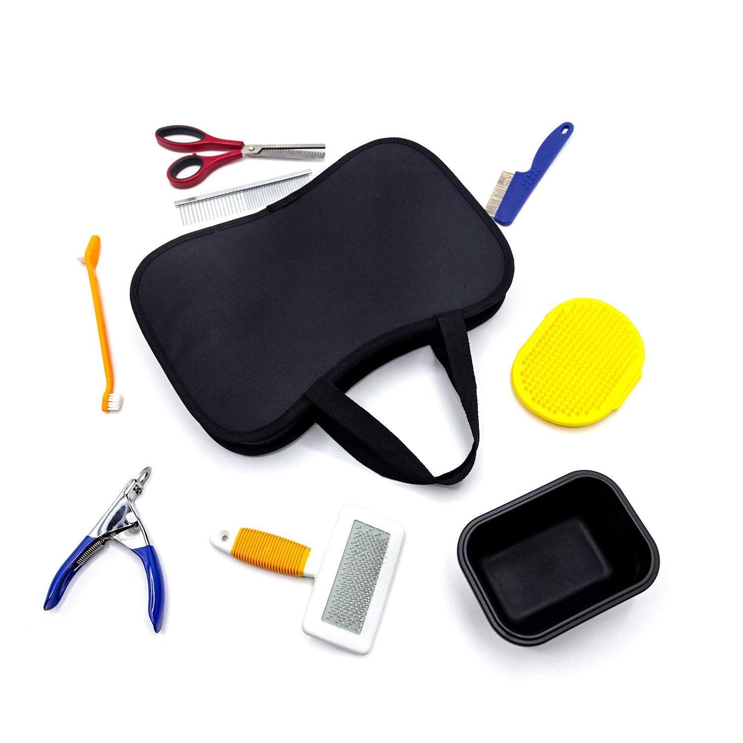 Fur & claw care kit for dogs, with dog scissors / dog brushes / undercoat brushes / coat change care / dog combs / claw care