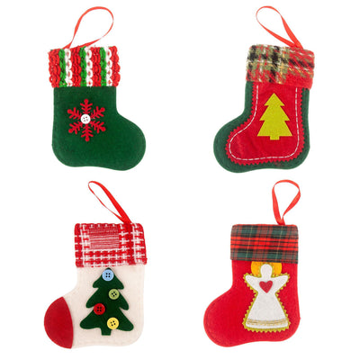 KAUKKO 4 Pack Plush Christmas Ornaments Set Christmas Tree Decoration Santa/Snowman/Elk/Bear Ornaments for Festive Season Holiday Party Decor CS03-11