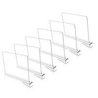 KAUKKO Acrylic Shelf Dividers, Closets Kitchen Bedroom Shelving Organization to Organize Clothes Closet Shelves, Books,Towels and Hats,Clear ,6 Pack