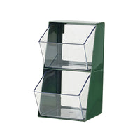 KAUKKO Plastic Kitchen Pantry Stackable Storage Organizer Container Station with 2 Big U port design Green