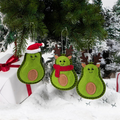 KAUKKO 3 Pack Plush Christmas Ornaments Set Christmas Tree Decoration Santa/Snowman/Elk/Bear Ornaments for Festive Season Holiday Party Decor CS03-4