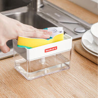 Kitchen Soap Dispenser + Sponge Holder 2-in-1