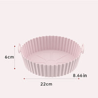 KAUKKO Air Fryer Silicone Liners Round Food Safe Non Stick Air Fryer Basket Oven Accessories, Reusable Replacement Fits 8.66 in Air Fryer Pink