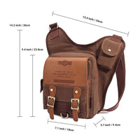 Retro Casual Shoulder Bag Sports Canvas Laptop Crossbody Bag ( coffee )
