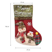 KAUKKO Christmas Stockings Animal One Piece, Felt Large Plush Reindeer Snowman Design Hanging Stocking for Xmas Tree Mantel Party Decor CS02-2