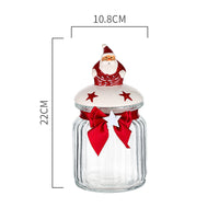 KAUKKO Glass Animal Cookie Jars 8.9 in Elegant Storage Jar with Lid, Decorative Wedding Candy Organizer Canisters Home Decor Centerpieces Santa Claus