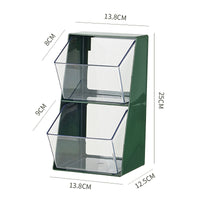 KAUKKO Plastic Kitchen Pantry Stackable Storage Organizer Container Station with 2 Big U port design Green