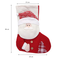 KAUKKO Christmas Stockings Animal One Piece, Felt Large Plush Reindeer Snowman Design Hanging Stocking for Xmas Tree Mantel Party Decor CS02-13