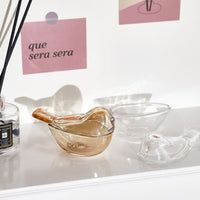 KAUKKO Retro Bird Glass Storage Jar Home Decoration Ornament Ring Necklace Jewelry Storage Box（J02-01）
