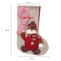 KAUKKO Christmas Stockings Animal One Piece, Felt Large Plush Reindeer Snowman Design Hanging Stocking for Xmas Tree Mantel Party Decor CS02-8
