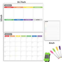 KAUKKO Magnetic Dry Erase Calendar Set Monthly Fridge Calendar White Board Planner, 2022 Magnetic Calendar for Fridge, Family Kitchen, Office PB01-A