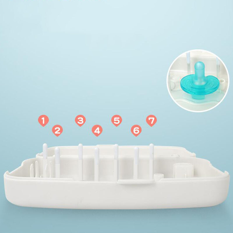 KAUKKO Travel Baby Bottle Drying Rack with Bottle Brush, Compact Size with Large Capacity for Working Mom, Visit Families, Friends or Camping with Baby 01 Blue