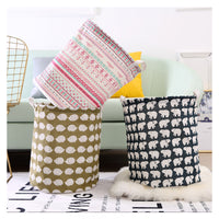 KAUKKO Cotton Thickened Large Sized Laundry Basket with Durable Webbing Handle, Round Collapsible Storage Basket,Dirty Clothes Hamper  LB03-14
