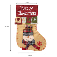KAUKKO Christmas Stockings Animal One Piece, Felt Large Plush Reindeer Snowman Design Hanging Stocking for Xmas Tree Mantel Party Decor CS02-5