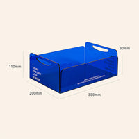 KAUKKO Square Desk Organizer, Acrylic Organizer Desk Storage Box, Desktop Drawer Desktop Organizer for Office and Home,Blue,11.8 *7.9 *3.6 in