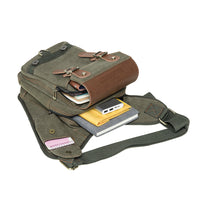 Retro Casual Shoulder Bag Sports Canvas Laptop Crossbody Bag ( green)