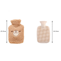 KAUKKO Hot Water Bottle Animal,Hot Water Bottle with Cuddly Cover,  for Heating when cold days,For Pain Relief Stomach Back Legs (1L) WF02-5