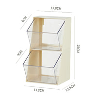 KAUKKO Plastic Kitchen Pantry Stackable Storage Organizer Container Station with 2 Big U port design White
