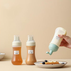 Squeeze Bottle Reusable Condiment Containers 8oz Leak Proof Refillable, Pack of 2