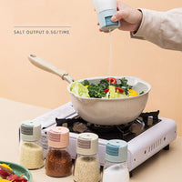 KAUKKO 180 ml Quantitative glass seasoning jar,Kitchen seasoning box Household seasoning bottle,0.5 g Press-type salt control jar White