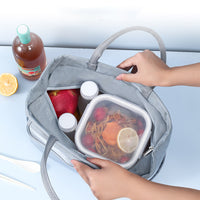 KAUKKO Oxford cloth Thicken Insulated Lunch Bag with Zipper Closure, Wide-Open Foldable Lunch Tote Bag, Keep warm and cold Bag , Large,Yellow