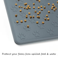 Non-slip food mats for dogs and cats - silicone mat, water-repellent / impermeable with higher edges, 2 sizes