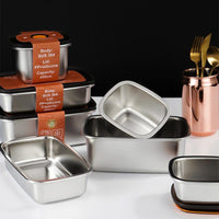 Stainless Steel Lunch Box Food Container Storage Set 4 In 1.