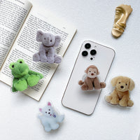KAUKKO 5 pcs/set Cute Animal Phone Ring Holder, Air Cushion Ring Buckle Phone Ring Stand,Simple Cell Finger Ring for Phones
