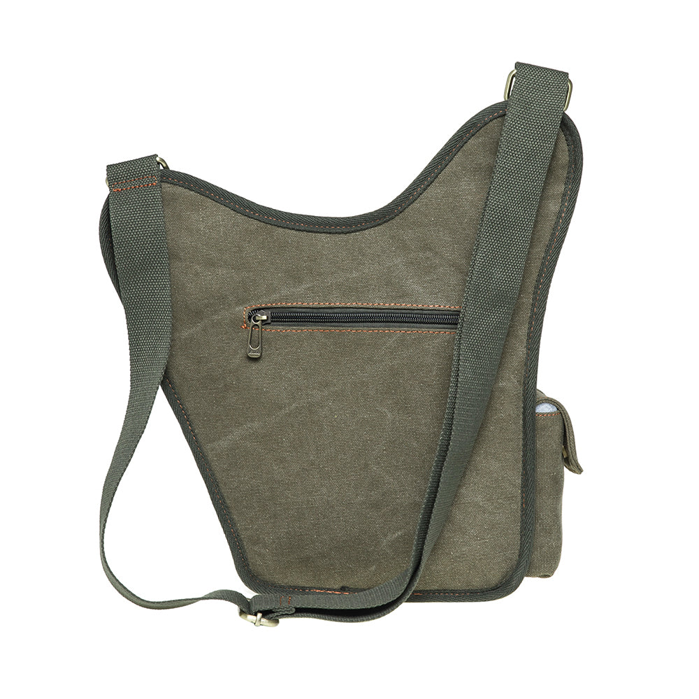 Retro Casual Shoulder Bag Sports Canvas Laptop Crossbody Bag ( green)