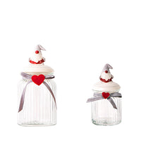 KAUKKO Glass Animal Cookie Jars 5.9 in Elegant Storage Jar with Lid, Decorative Wedding Candy Organizer Canisters Home Decor Centerpieces Dwarfs