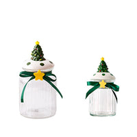 KAUKKO Glass Animal Cookie Jars 8.9 in Elegant Storage Jar with Lid, Decorative Wedding Candy Organizer Canisters Home Decor Centerpieces Christmas tree