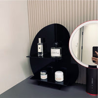 KAUKKO Acrylic Desktop Rack Makeup Organizer Beauty Solid Color Cosmetic Storage Display Case Perfume Aromatherapy Storage Arrangement Black