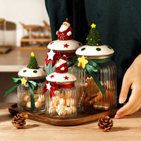 KAUKKO Glass Animal Cookie Jars 8.9 in Elegant Storage Jar with Lid, Decorative Wedding Candy Organizer Canisters Home Decor Centerpieces Dwarfs