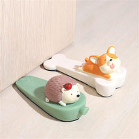 KAUKKO 6 pcs Cute Bear Duck Dog Cat Door Stop Decorative Door Stopper Non-Slip Non-Scratching Animal Door Stopper Wedge Doorstop