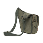 Retro Casual Shoulder Bag Sports Canvas Laptop Crossbody Bag ( green)