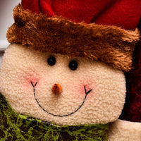KAUKKO Plaid Christmas Stockings Animal One Piece, Felt Large Plush 3D Reindeer Snowman Design Hanging Stocking Xmas Tree Mantel Party Decor