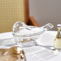 KAUKKO Retro Bird Glass Storage Jar Home Decoration Ornament Ring Necklace Jewelry Storage Box（J02-01）