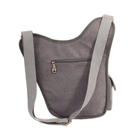 Retro Casual Shoulder Bag Sports Canvas Laptop Crossbody Bag ( grey )