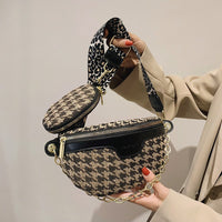 KAUKKO Fashion Women Shoulder Bags  New Messenger Bag With Coin Purse BBlack