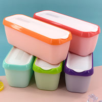 KAUKKO Long Scoop Reusable Ice Cream Containers with Lids (2-Pack) - Ice Cream Container for Home Made Ice Cream Storage, Soup & Food Storage Green