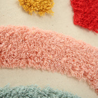 KAUKKO Cute Tassel Rainbow Fashion Sofa Pillow Decorative Throw Pillow Covers 35 x 50, Soft Plush Faux Wool Couch Pillow Covers Set of 2, P03-4