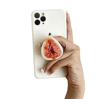 KAUKKO 5 Pcs/set Coconut/Lemon/Fig/Peach/Green apple Artificial Fruit Multi Functional Collapsible Expandable Mobile Phone Grip & Kickstand