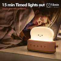 KAUKKO Toast Bread Night Light ,Soft LED Toast Lamp with Rechargeable and Timer,Portable Bedroom Bedside Bed,Table Lamps Graduation Gifts，CN02-pink