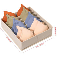 KAUKKO Drawer Underwear Organizer Divider ,Storage Bins for Storing Bra, Lingerie, Undies,4 Pieces Fabric Foldable Dresser Storage Basket Organizers Beige