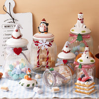 KAUKKO Glass Animal Cookie Jars 8.9 in Elegant Storage Jar with Lid, Decorative Wedding Candy Organizer Canisters Home Decor Centerpieces Dwarfs