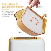 KAUKKO Toast Bread Night Light ,Soft LED Toast Lamp with Rechargeable and Timer,Portable Bedroom Bedside Bed,Table Lamps Graduation Gifts，CN01-3