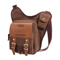 Retro Casual Shoulder Bag Sports Canvas Laptop Crossbody Bag ( coffee )