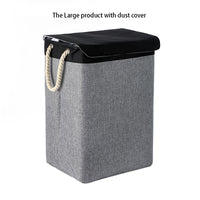 KAUKKO Large Laundry Hamper with 1 Removable Laundry Bags Dirty Clothes Hamper and dust cover , 2 Handles Foldable Hamper Dorm Room Storage Beige + coffee
